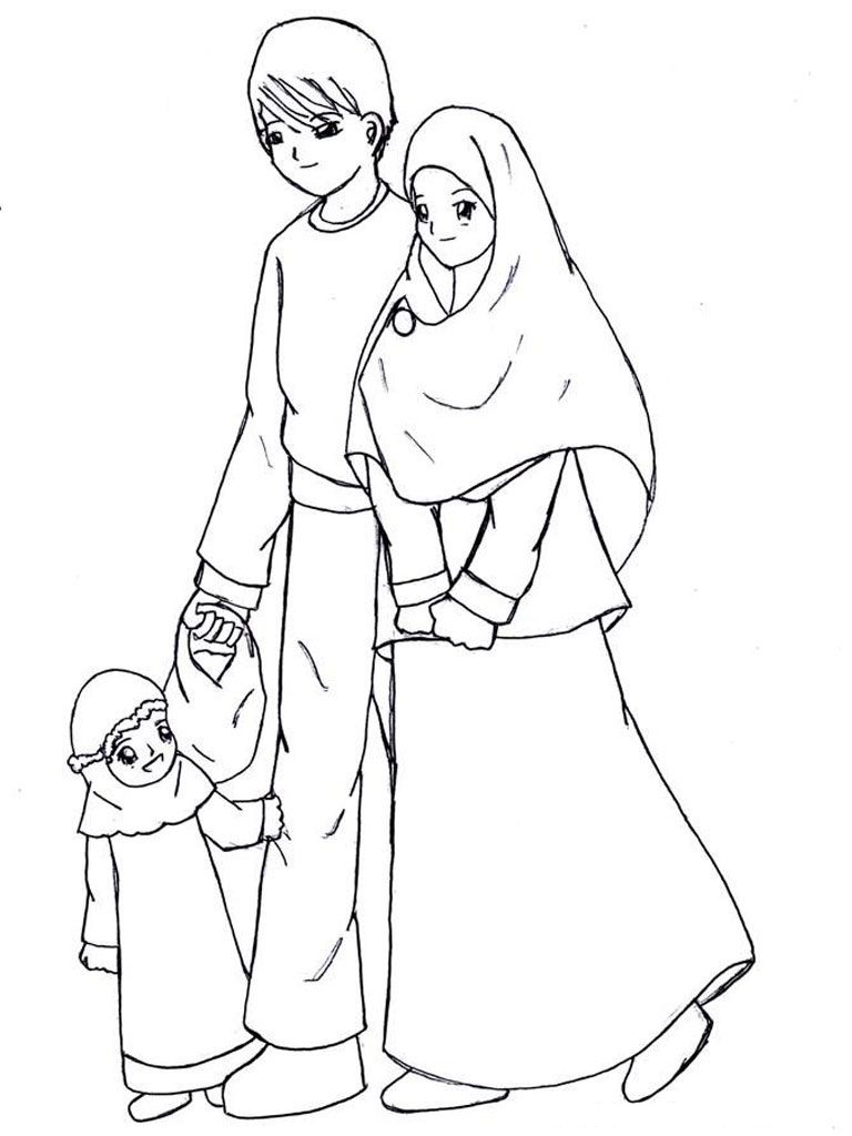 21 Gambar Sketsa Kartun Muslim Dan Muslimah Gambar Kartun