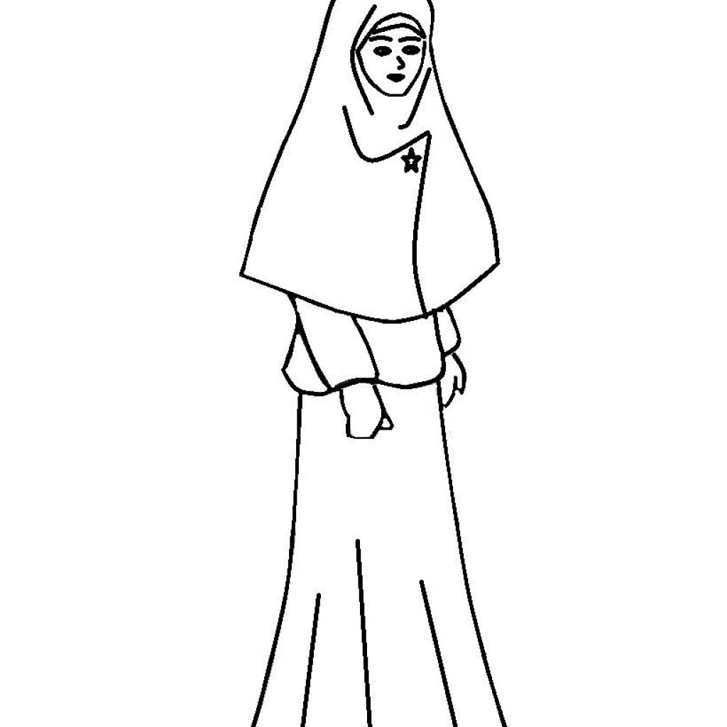 Gambar Kartun Muslimah Untuk Mewarna