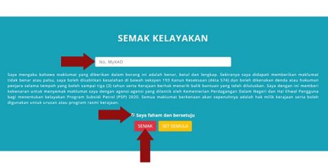 Semakan Kelayakan Program Subsidi Petrol (PSP) Online ...